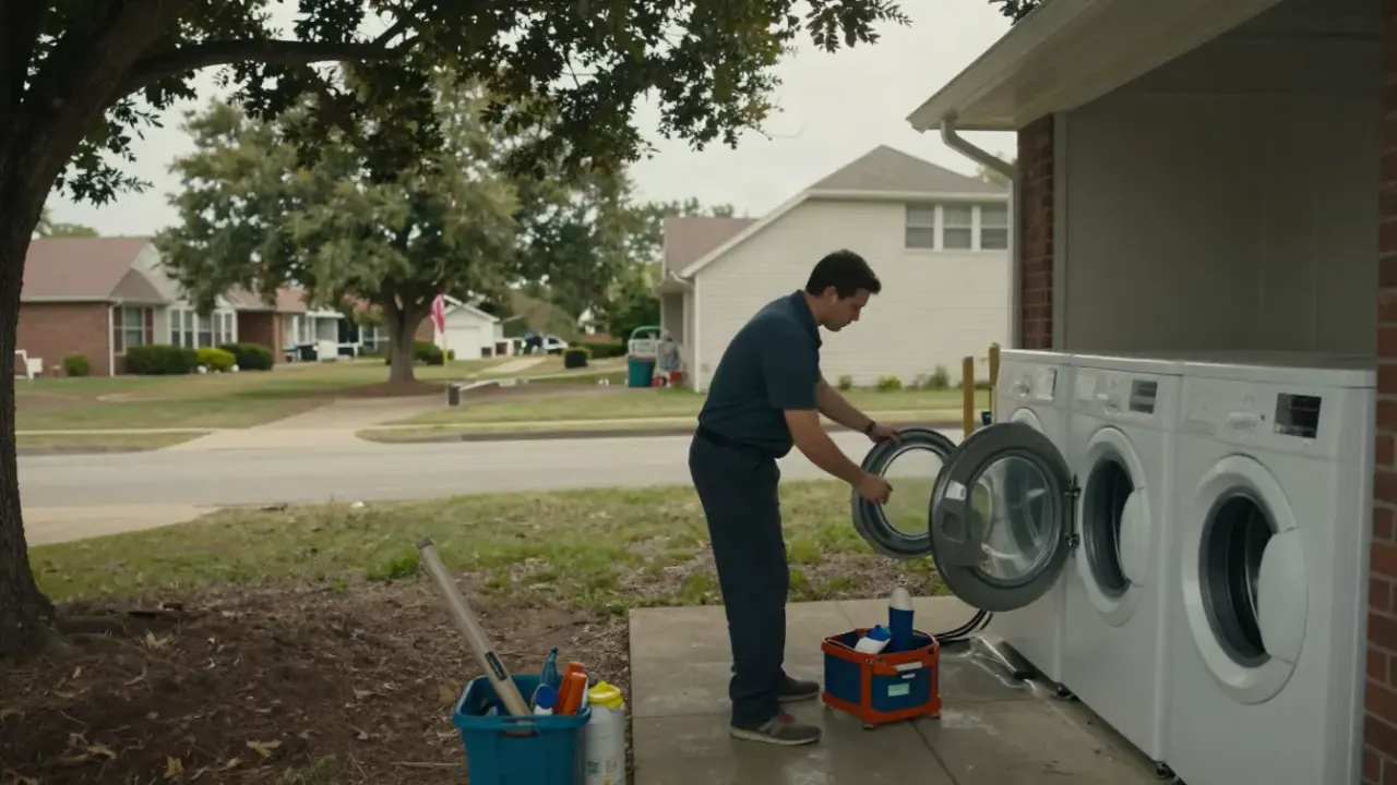 Why is my drain gurgling after using the washing machine in Carrollton: washing machine laundry room